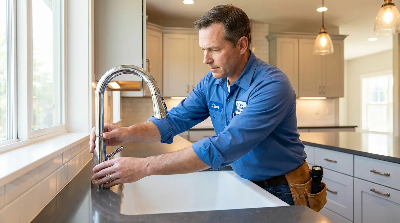 Kitchen faucet installation by Johns Plumbing LLC in Whitesboro